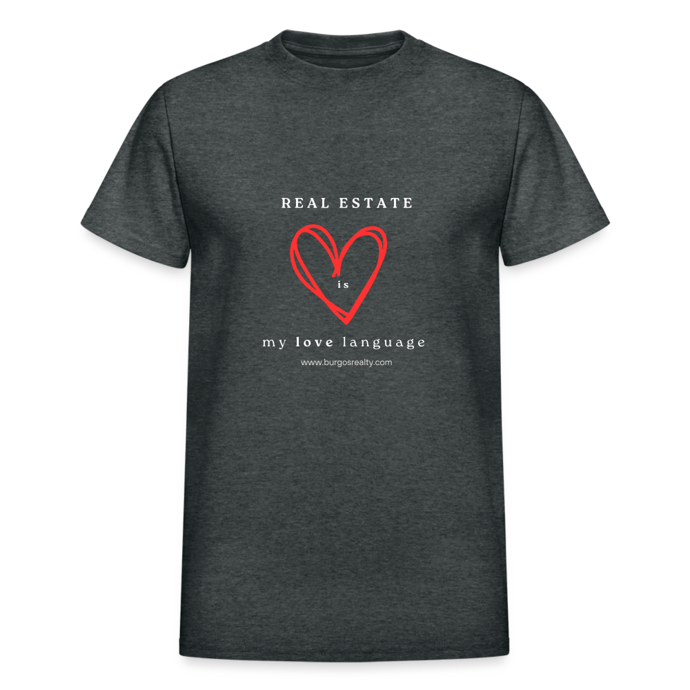 Real Estate Is My Love Language Adult T-Shirt - deep heather