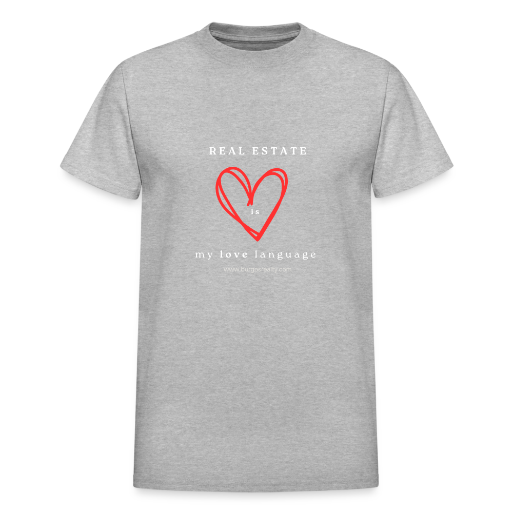 Real Estate Is My Love Language Adult T-Shirt - heather gray