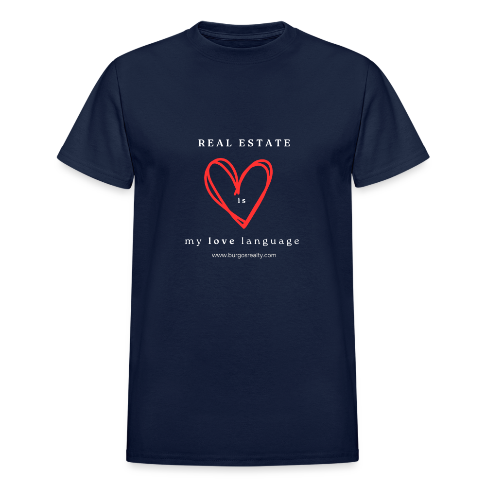 Real Estate Is My Love Language Adult T-Shirt - navy