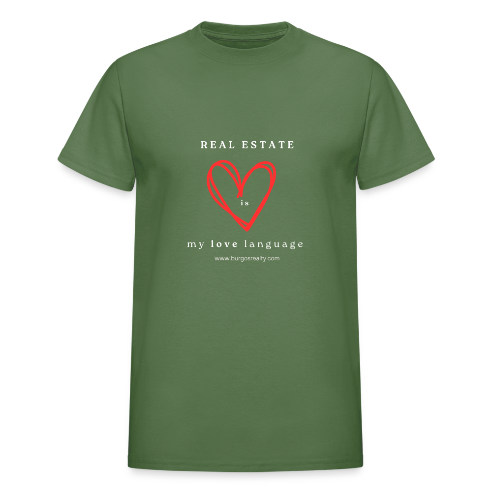 Real Estate Is My Love Language Adult T-Shirt - military green