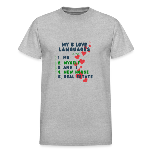 My 5 Love Languages Adult T-Shirt - heather gray
